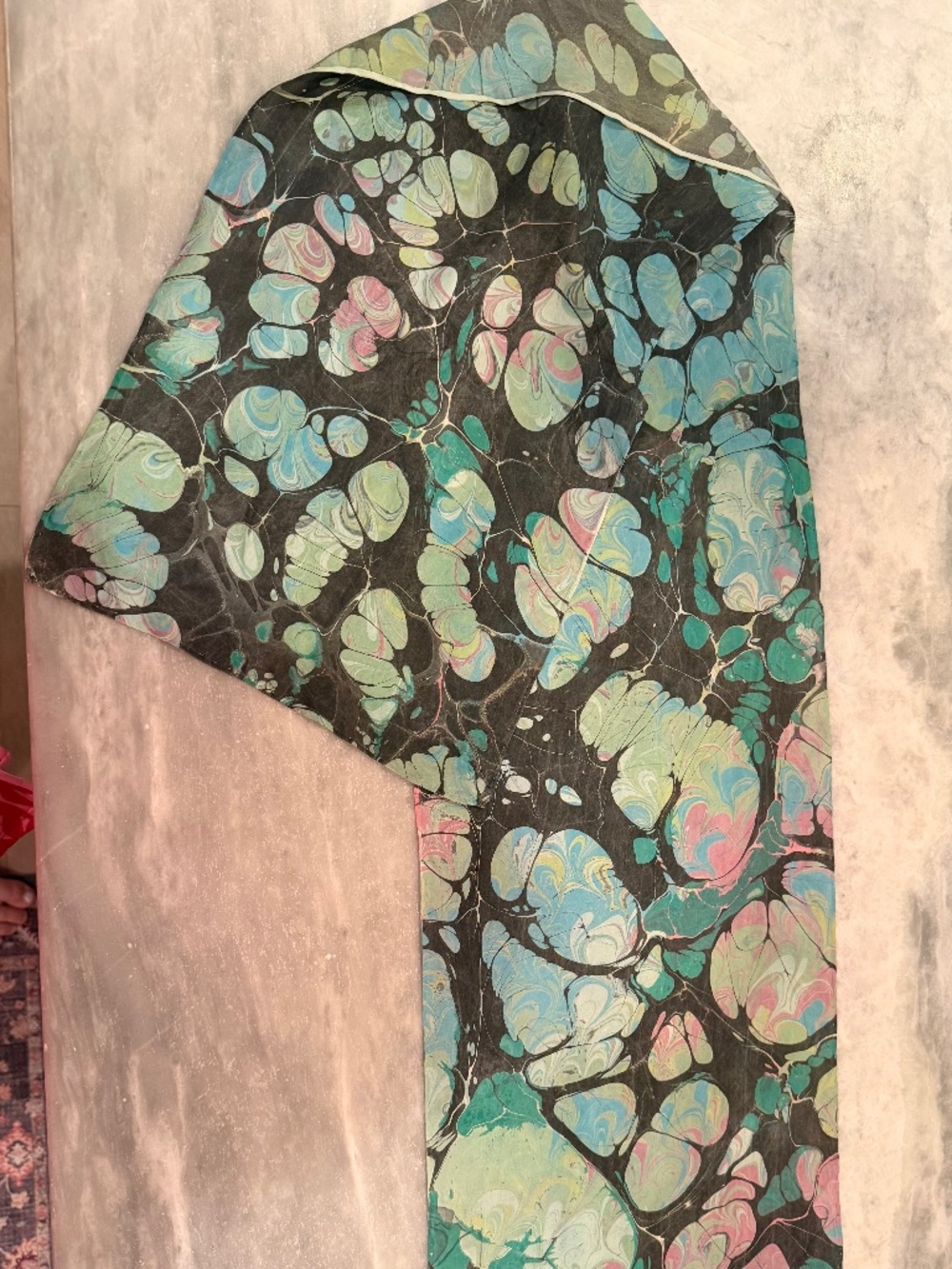 Artisan Silk Ebru Scarf